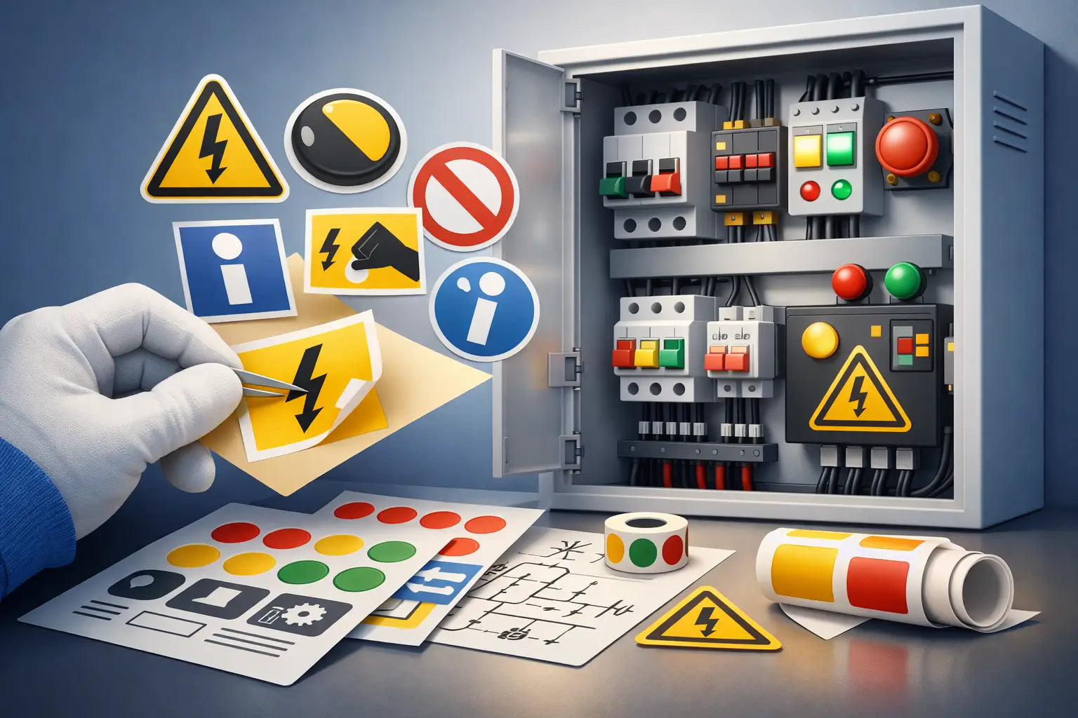 Como escolher adesivos técnicos para painéis elétricos