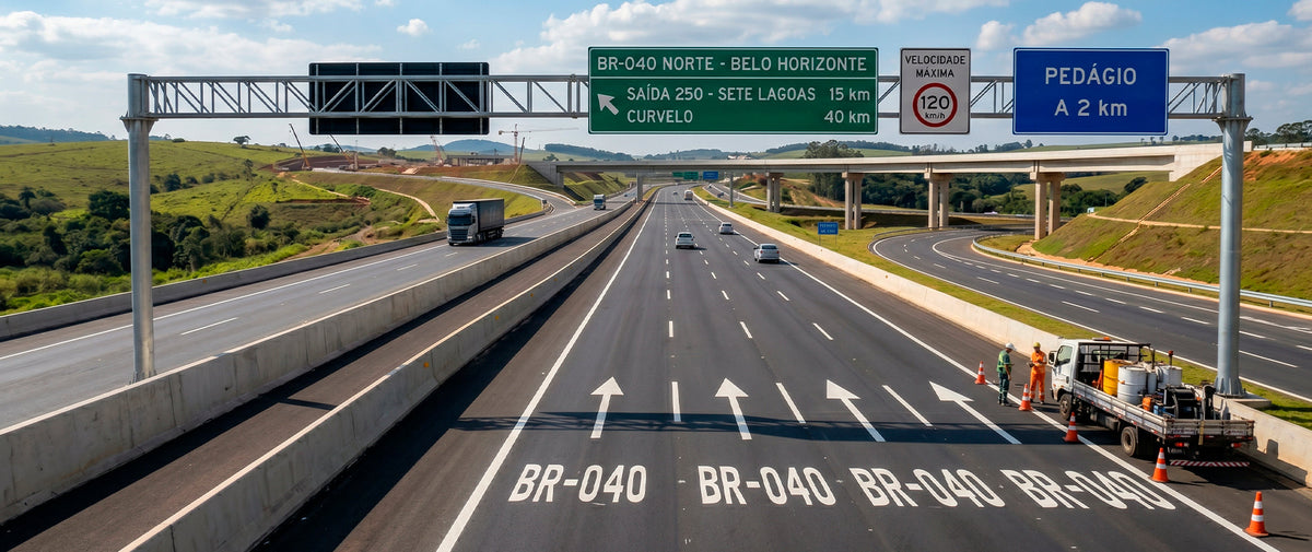 R$ 6,4 bilhões na BR-040: o impacto do novo ciclo de investimentos em sinalização viária