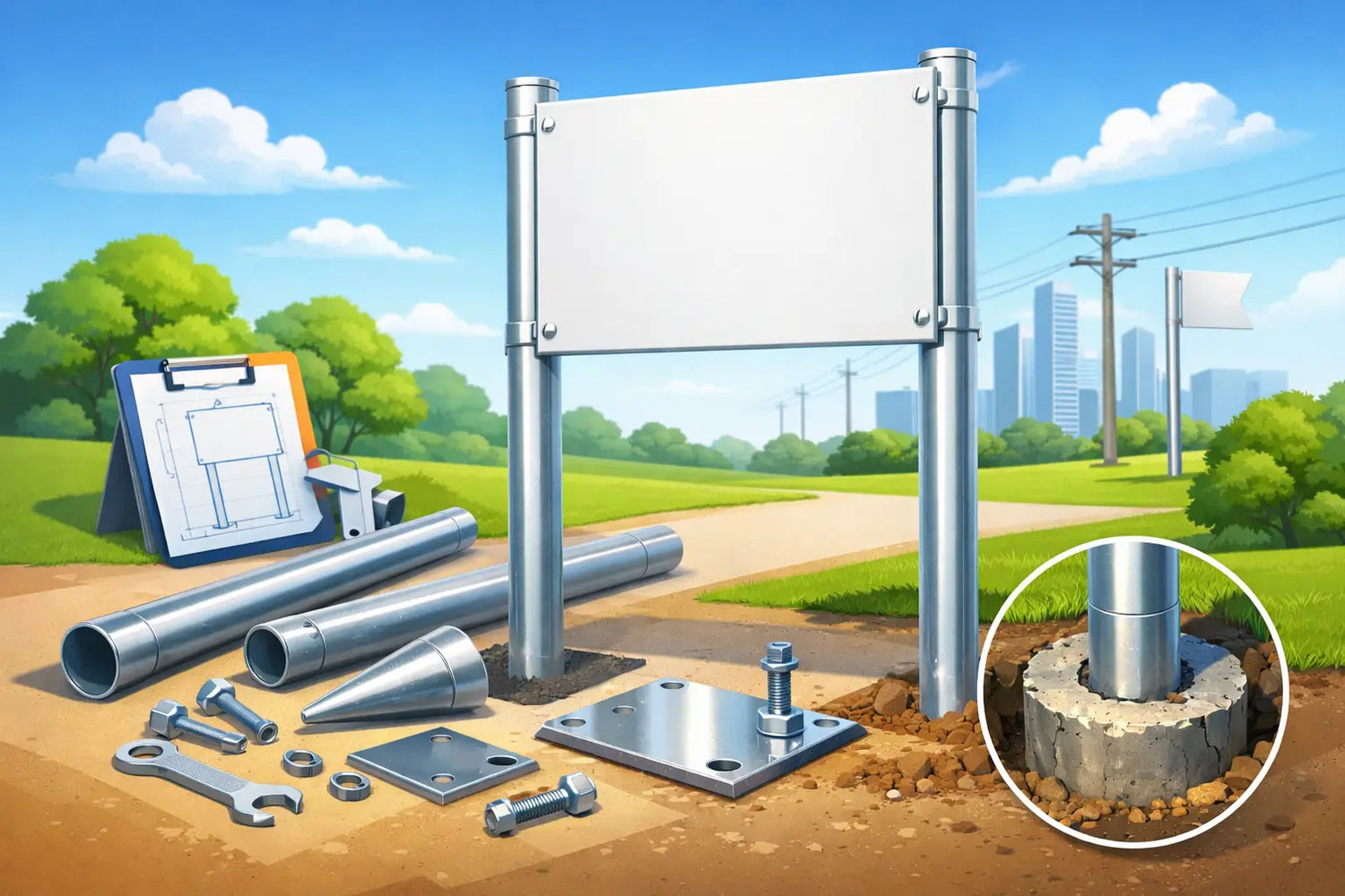 Como escolher poste galvanizado para placa