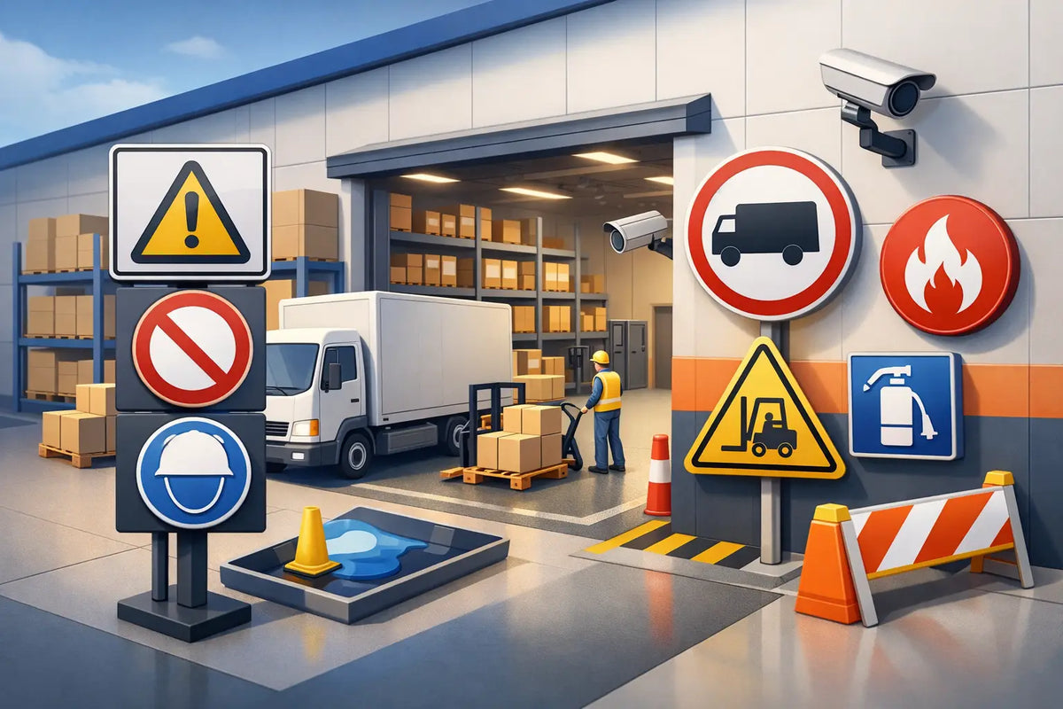 Placas obrigatórias para galpão logístico