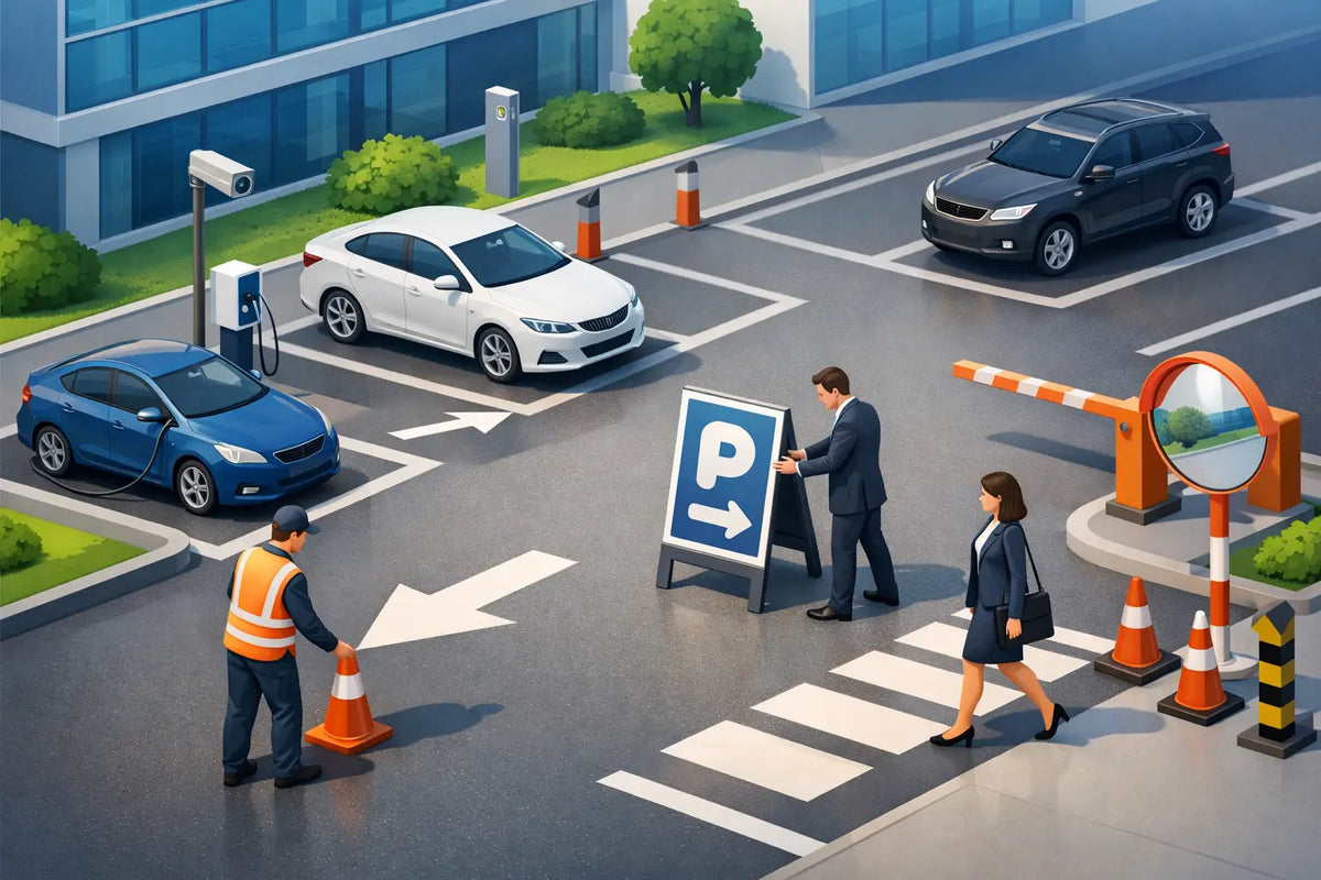 Como sinalizar estacionamento corporativo com segurança