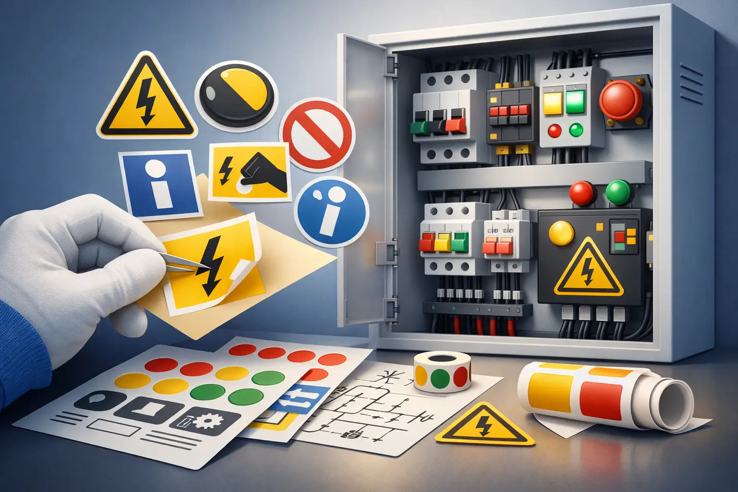 Como escolher adesivos técnicos para painéis elétricos