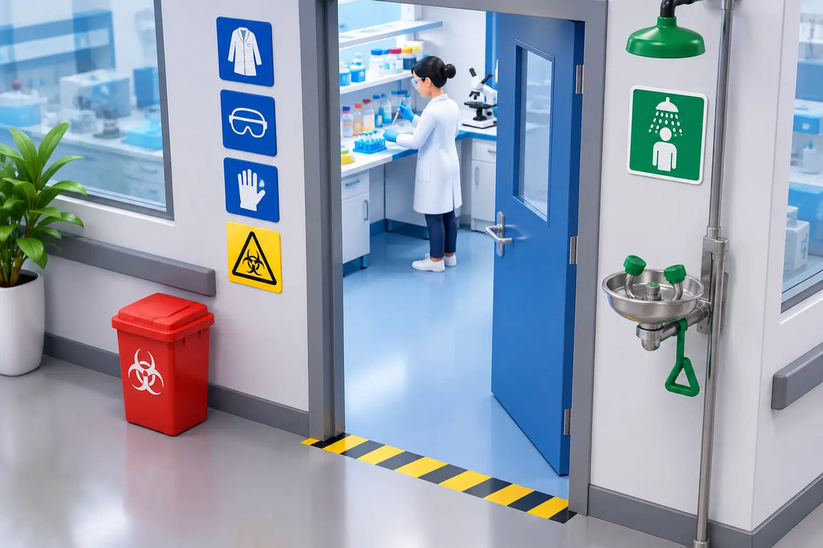 Sinalização para laboratórios com conformidade