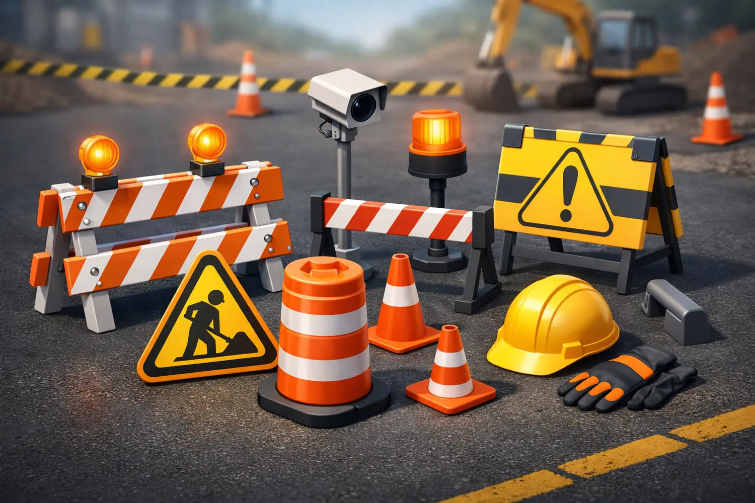 Itens para sinalização de obra que evitam riscos