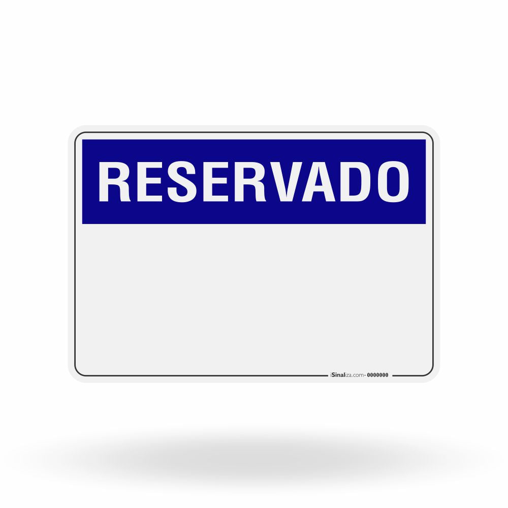 Placa Reservado Personalizada - Organização e Exclusividade
