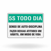 Placa 5S Todo Dia - Senso da Auto Disciplina