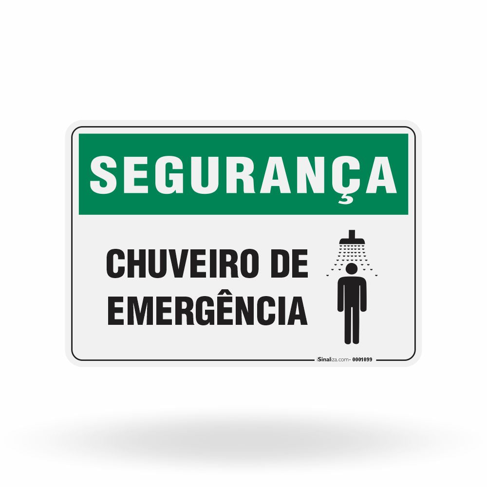 Placa Segurança - Chuveiro de Emergência