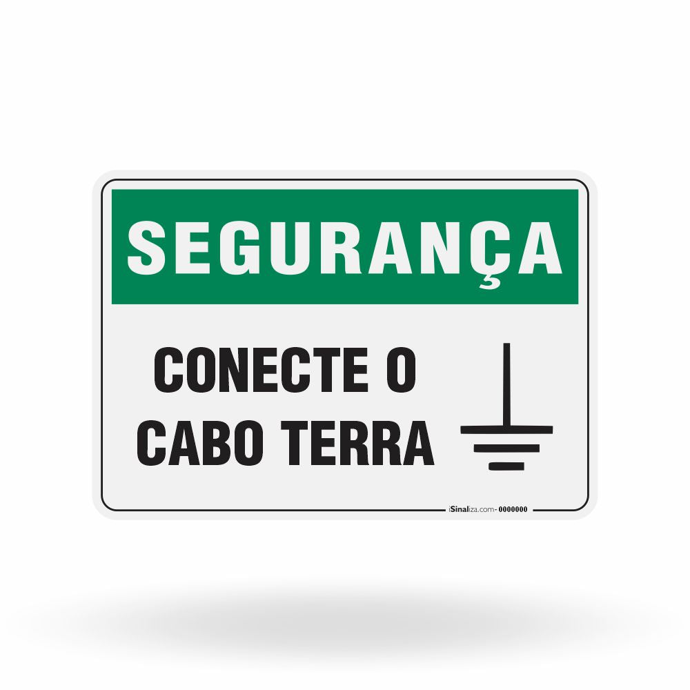 Placa Segurança  Conecte O Cabo Terra