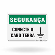 Placa Segurança  Conecte O Cabo Terra