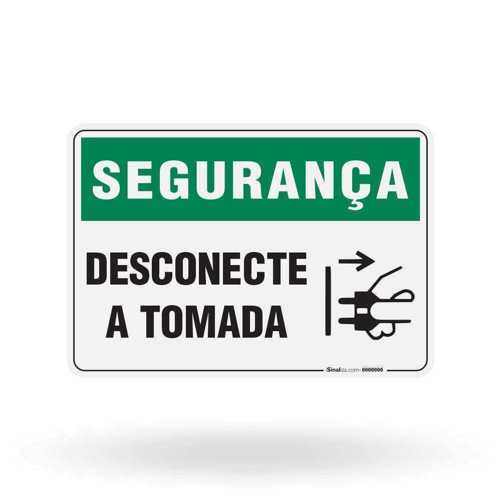 Placa Segurança - Desconecte a Tomada