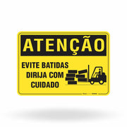 Placa Atenção - Evite Batidas Dirija com Cuidado