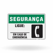 Placa Segurança - Ligue em Caso de Emergência