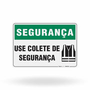 Placa Segurança - Use Colete de Segurança