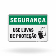 Placa Segurança - Use Luvas de Proteção