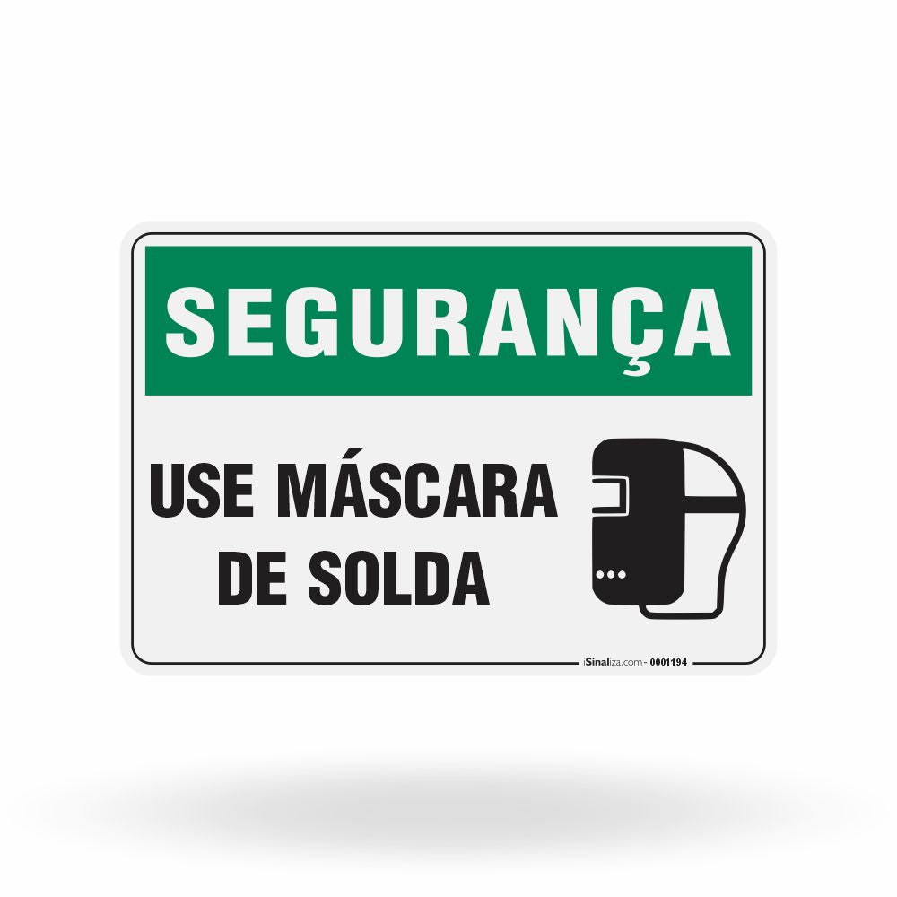 Placa Segurança - Use Máscara de Solda