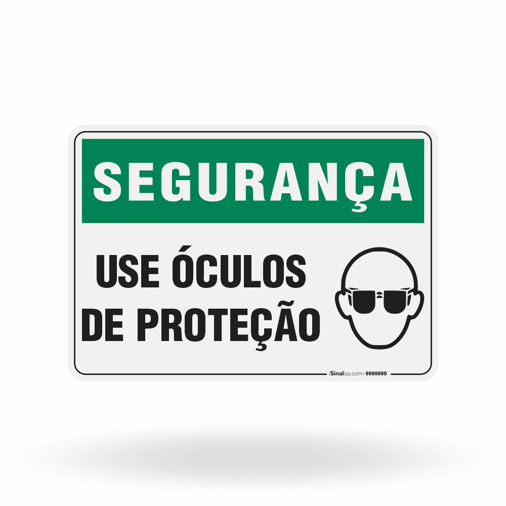 Placa Segurança - Use Óculos de Proteção