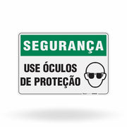 Placa Segurança - Use Óculos de Proteção