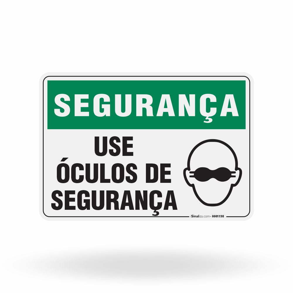 Placa Segurança - Use Óculos de Segurança