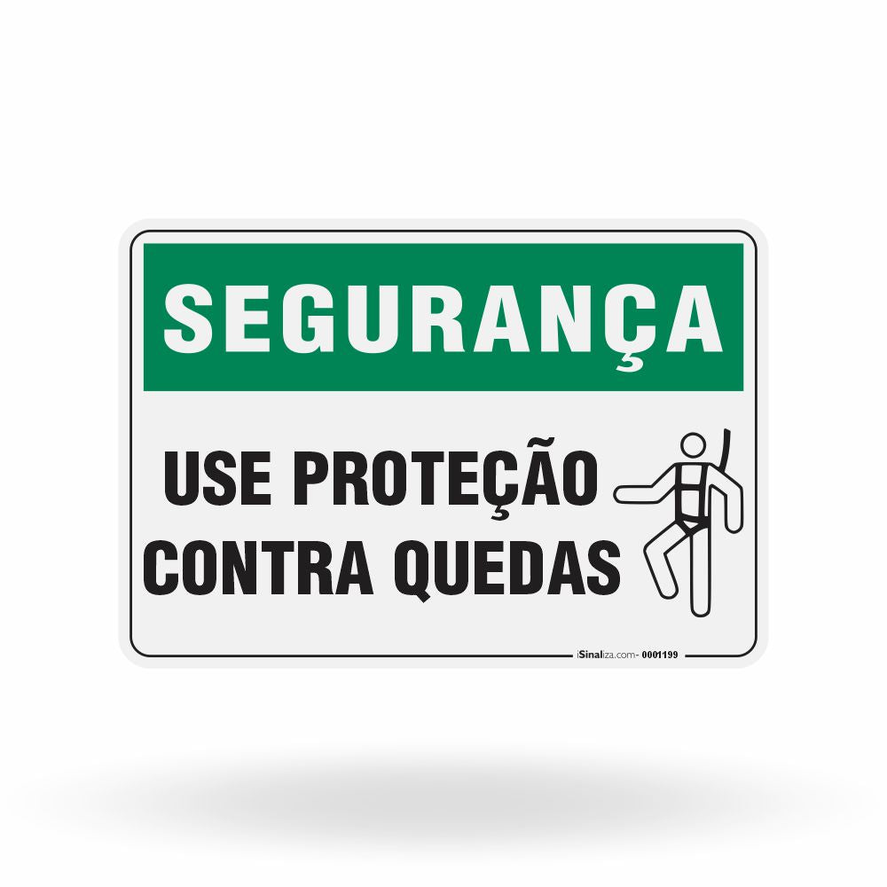 Placa Segurança - Use Proteção Contra Quedas