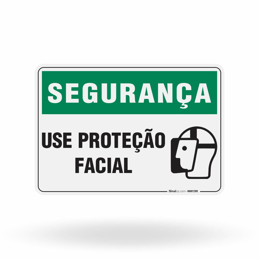 Placa Segurança - Use Proteção Facial