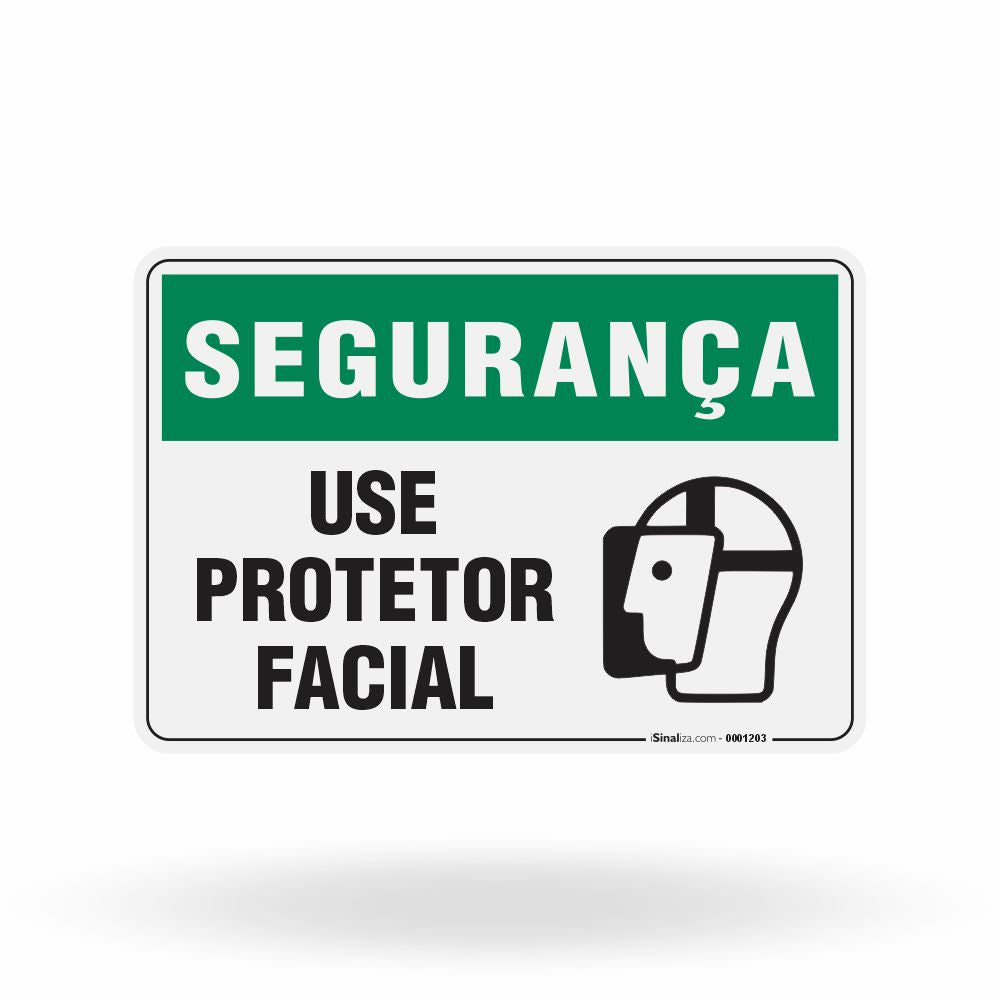 Placa Segurança - Use Protetor Facial