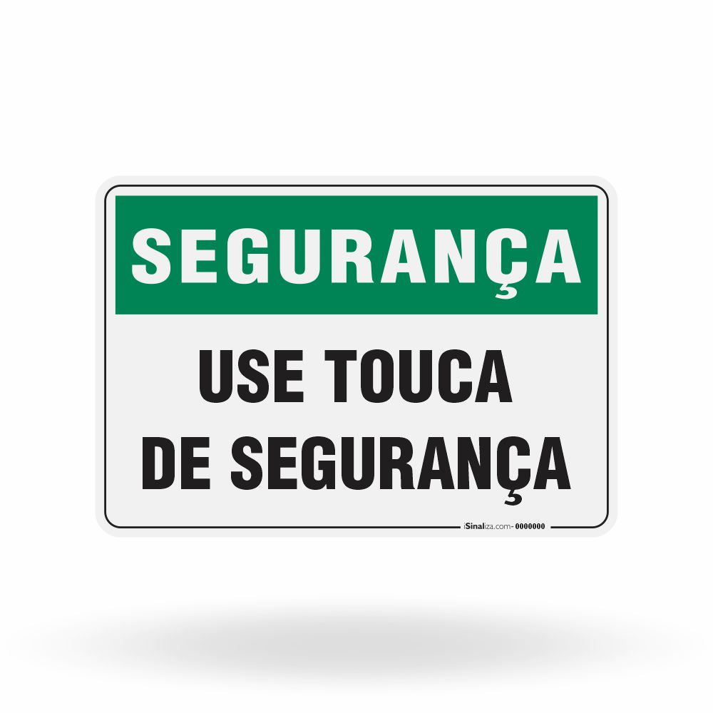 Placa Segurança - Use Touca de Segurança