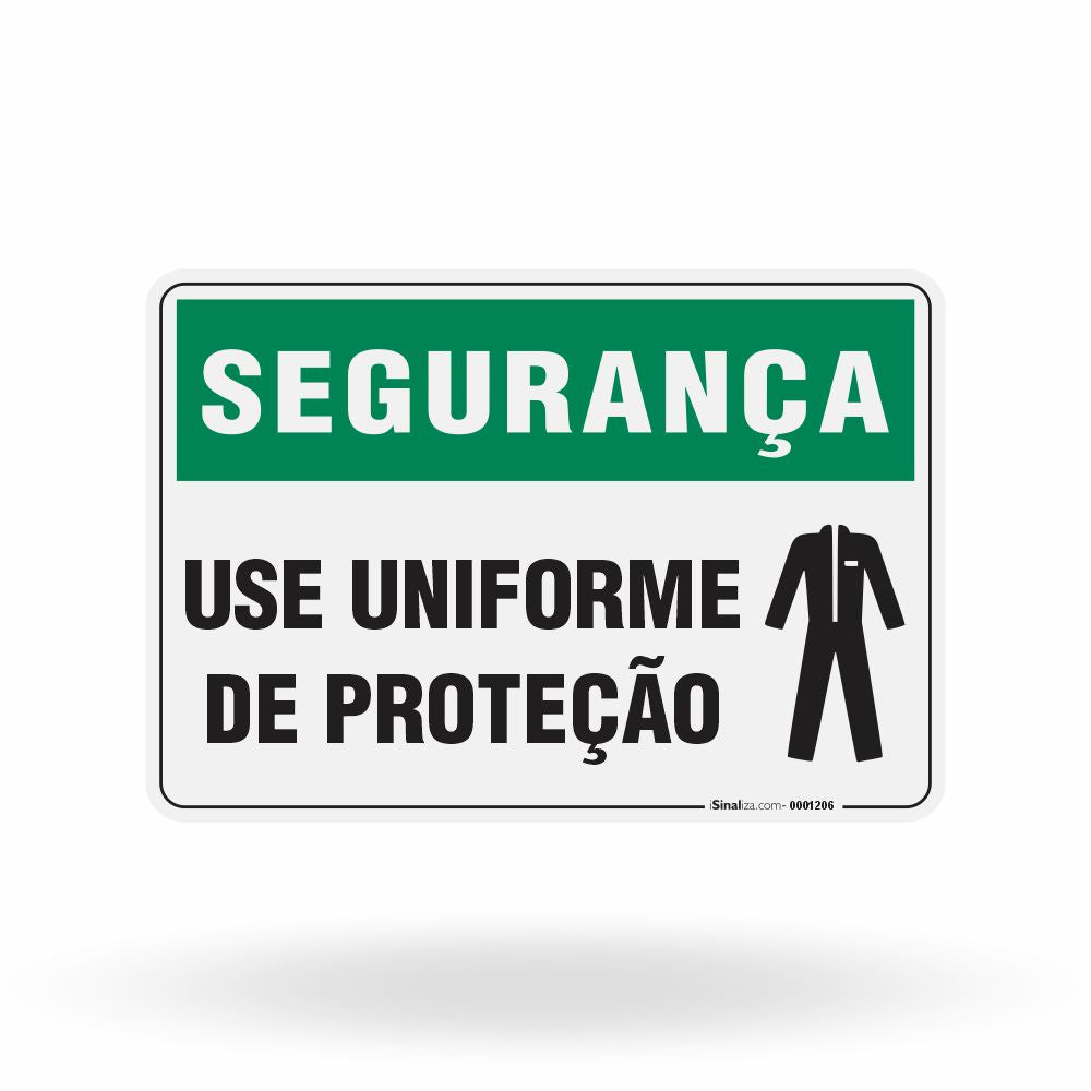Placa Segurança - Use Uniforme de Proteção