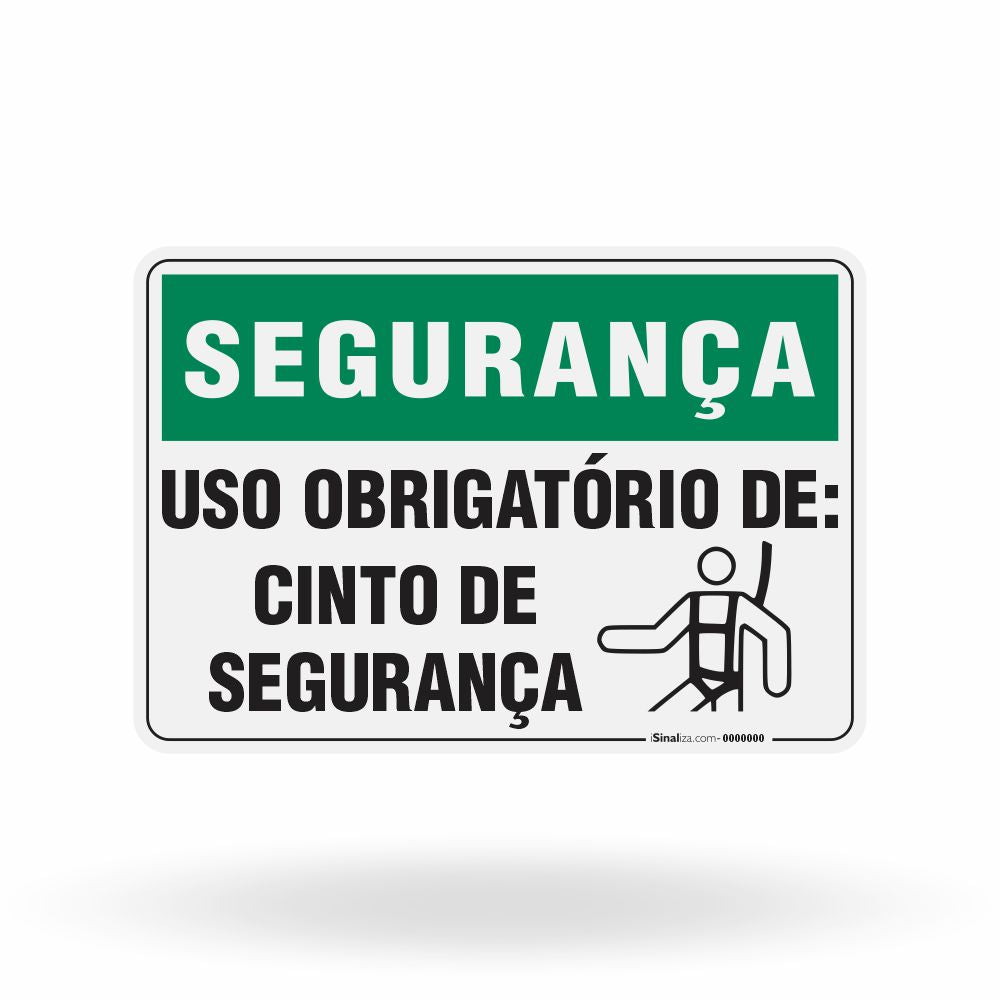 Placa Segurança - Uso Obrigatório de Cinto de Segurança