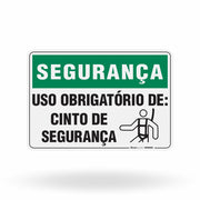 Placa Segurança - Uso Obrigatório de Cinto de Segurança
