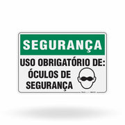 Placa Segurança - Uso Obrigatório de Óculos de Segurança