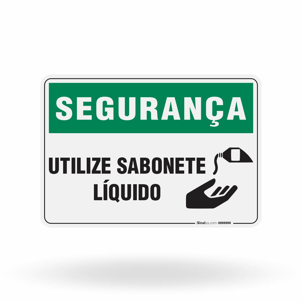 Placa Segurança - Utilize Sabonete Líquido