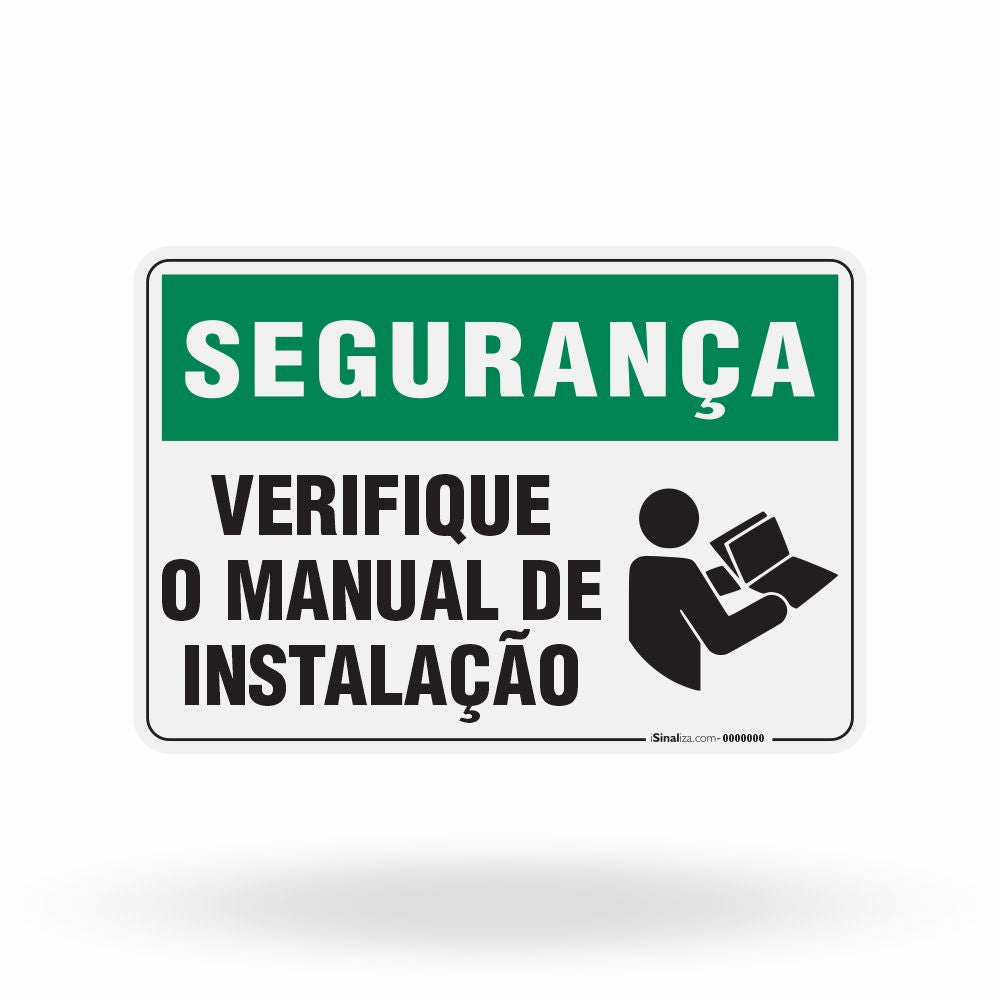 Placa Segurança - Verifique o Manual de Instalação
