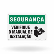 Placa Segurança - Verifique o Manual de Instalação