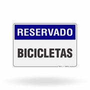 Placa Reservado - Bicicletas