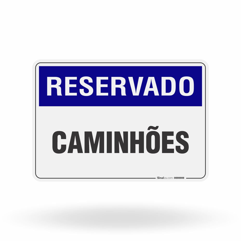 Placa Reservado - Caminhões