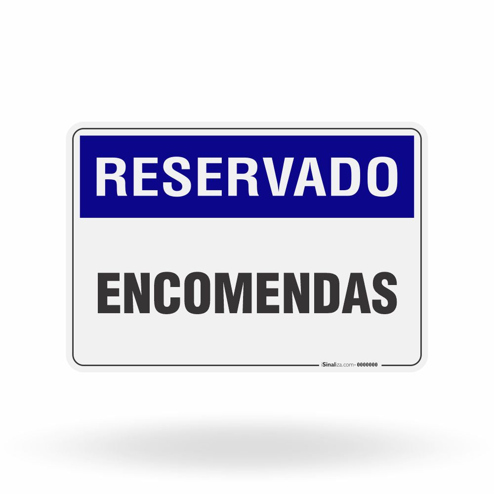Placa Reservado - Encomendas
