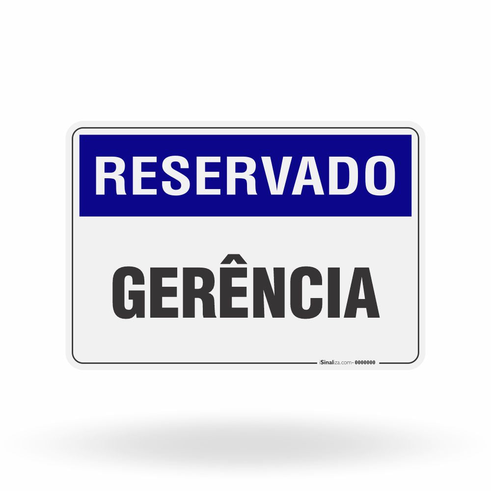 Placa Reservado - Gerência