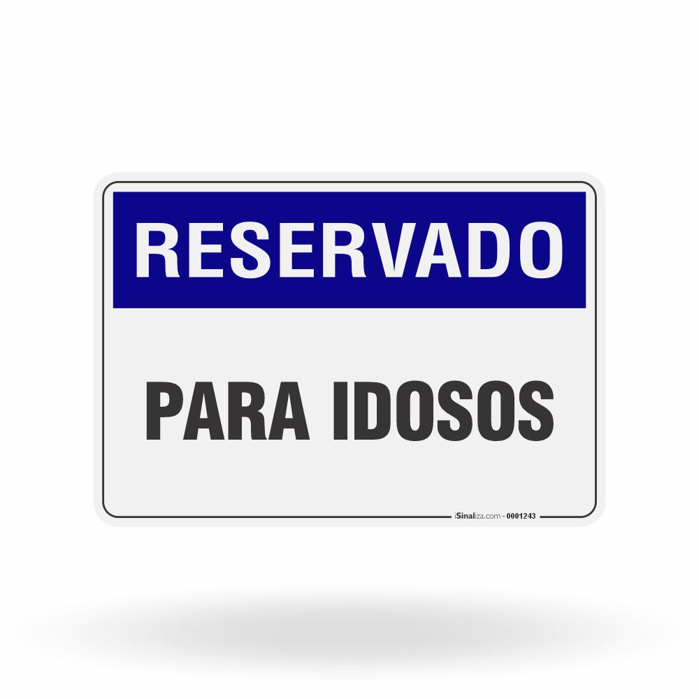 Placa Reservado - Idosos