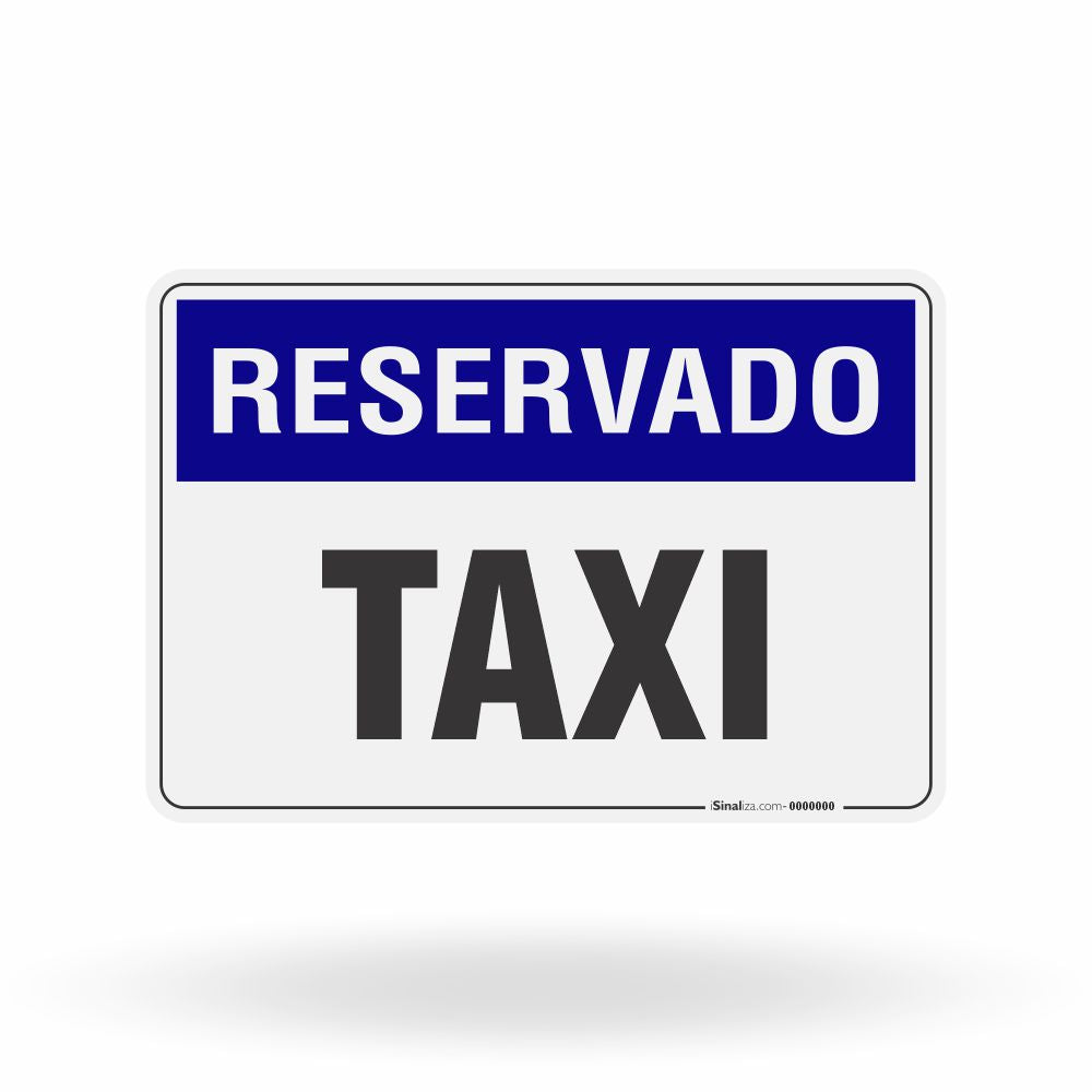 Placa Reservado - Táxi