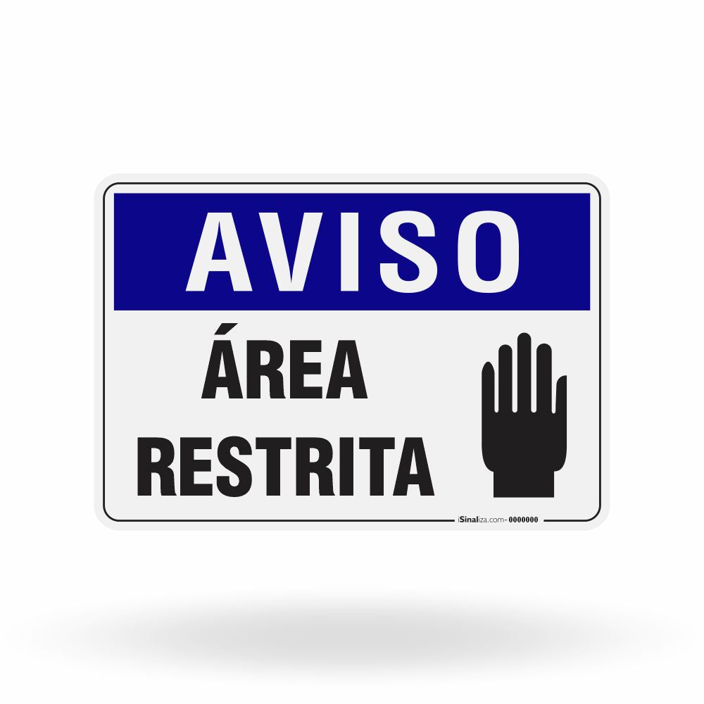 Placa Aviso - Área Restrita
