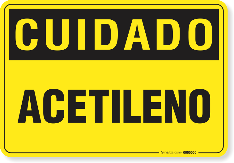 Placa Cuidado Acetileno