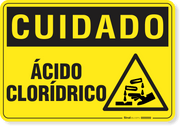 Placa Cuidado  Ácido Clorídrico
