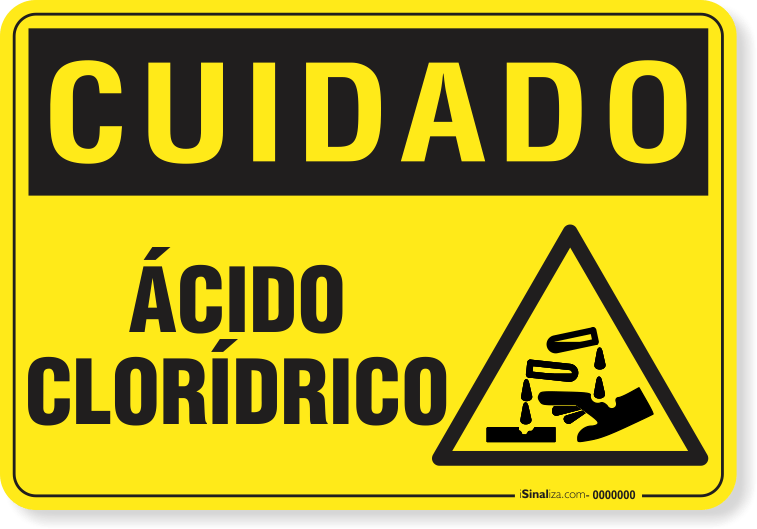 Placa Cuidado  Ácido Clorídrico