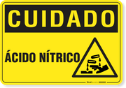 Placa Cuidado Ácido Nítrico Símbolo
