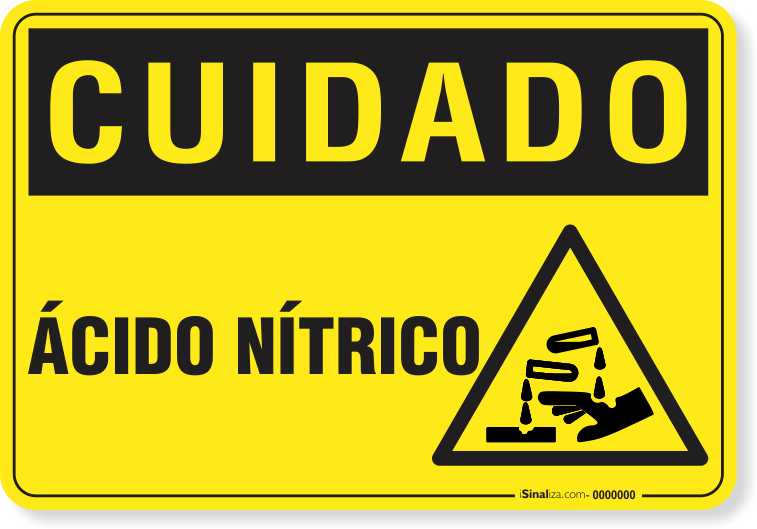 Placa Cuidado Ácido Nítrico Símbolo