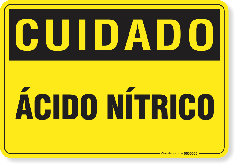 Placa Cuidado  Ácido Nítrico