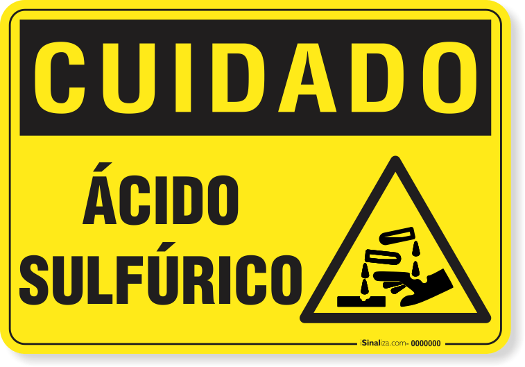 Placa Cuidado  Ácido Sulfúrico