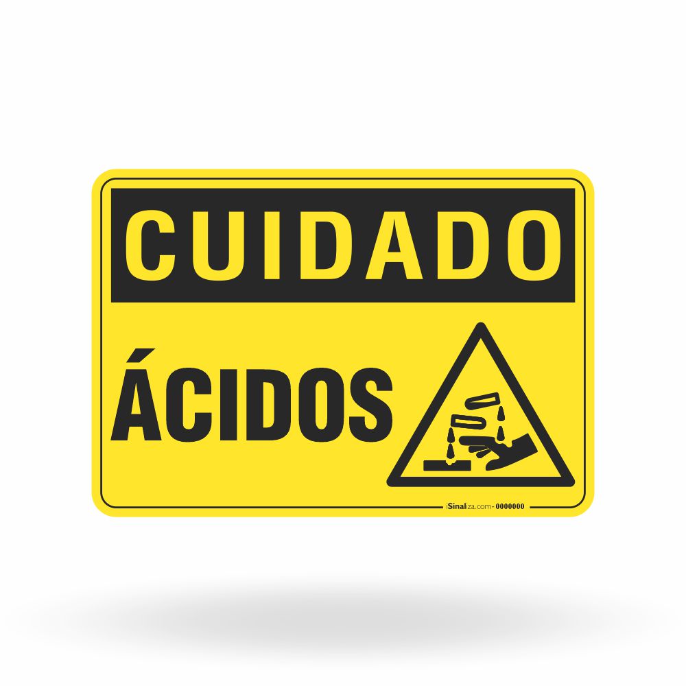 Placa Cuidado - Ácidos