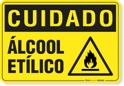 Placa Cuidado  Álcool Etílico