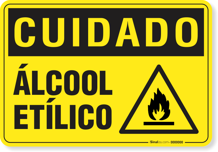 Placa Cuidado  Álcool Etílico